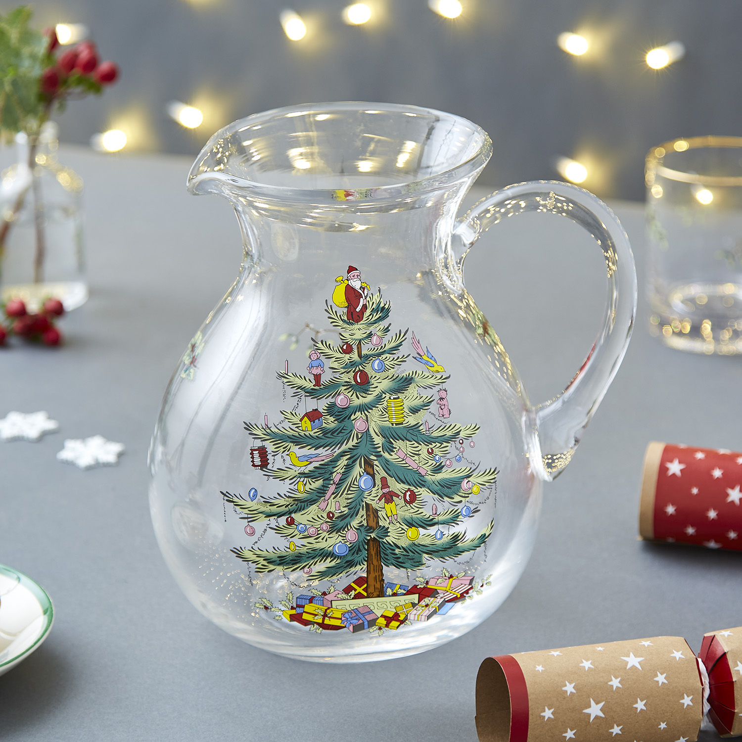 Christmas Tree Glass Pitcher image number null